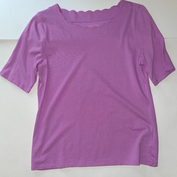 Talbots Purple Shirt with scalloped edge - Picture 1 of 2